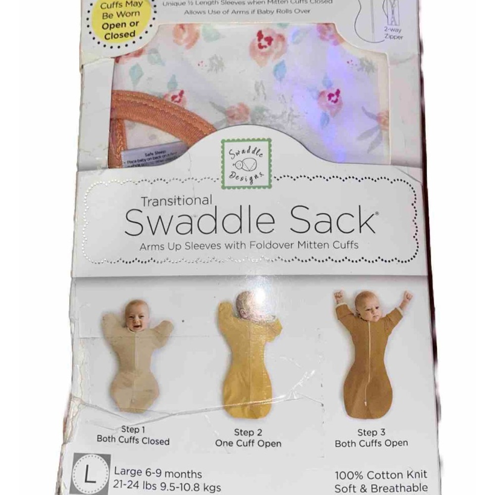 Swaddle Designs Transitional Swaddle Sack - Pink-Floral. New-Open Box.